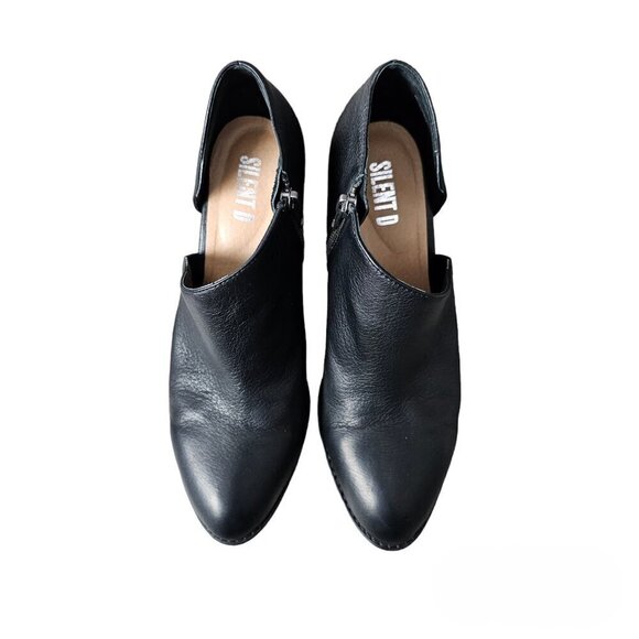 Silent D Bichon Anthropologie Bootie Leather Black Cutout Zip Ankle Boots - Picture 4 of 12